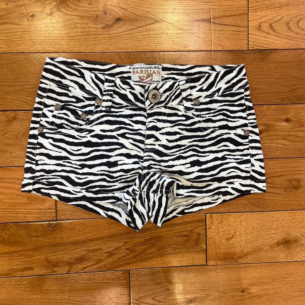 Parisian Girls Shorts Zebra Print Spring Summer Size 6 Juniors EUC